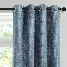 Beige And Black% Blackout Geometric Pattern Curtains, 52 Inch Wide 96 Inches Long 2 Panels, Thermal Insulated Noise Reducing Anti-Rust Grommet Drapes Bedroom Living Room,, Modern Style, Energy-Efficient - 藍白色 - 查看 12