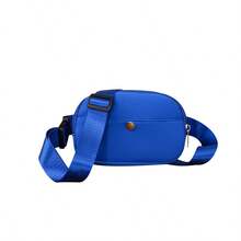 1个拉链封口纯色帆布腰包，简约风格斜挎包，适合青少年 - A - 查看 14