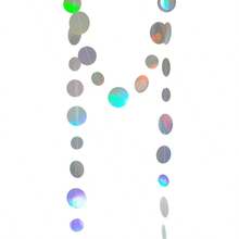 Holographic Paper Garland Shiny Iridescent Circle Dots Party Streamer Banner Backdrop Hanging Decorations 20 Feet In Total# DOUYYY