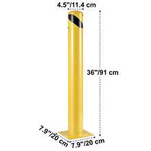 Security Bollard Steel Bollard Post Yellow Pipe Steel Barrier 36" H 4.5" D - Yellow - View 10