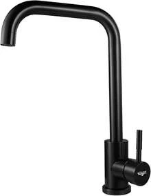 Grifo de Cocina, Mezcladora para Fregadero de Acero Inoxidable 304, Grifo Moderno de 360 ° Giratorio, Grifo Monomando para Cocina para Agua Caliente y Fría, Acabado Níquel Cepillado, CV-10020 - Negro Mate 2 - Ver 10