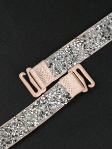2pcs Rhinestone & White Diamond Shiny Elegant Women Bra Straps