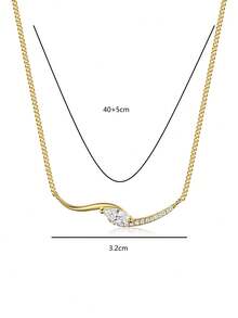 1 件简约 S925 纯银 0.4 克拉莫桑石眼形项链，适合女性日常佩戴和礼物，情人节 - 彩色 - 查看 7