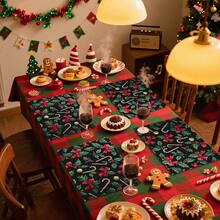 1pc/4pcs/6pcs/100pcs Christmas Walking Stick Pattern Printed Placemats, Heat-Insulating Placemats, Suitable For Home Decoration, Holiday Dining, Kitchen And Party Decoration, Party Placemats, Can Be Given As Christmas Gifts