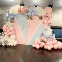 Pink And Blue Balloons 50pcs 12 Inch Pink White Blue Balloons With 65ft Ribbon For Gender Reveal Baby Shower Birthday Bridal Shower Wedding Party Decorations Supplies Perfect For Celebrating Milestone Events With Vibrant Colorful Balloon Arrangements And Elegant Ribbon Accents