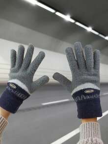 1 Par de Luvas de Inverno para Casais, Luvas Fofas e Isoladas para Tela de Toque para Homens e Mulheres, Quentes e à Prova de Vento para Ciclismo, Direção, Atividades ao Ar Livre, Luvas de Neve