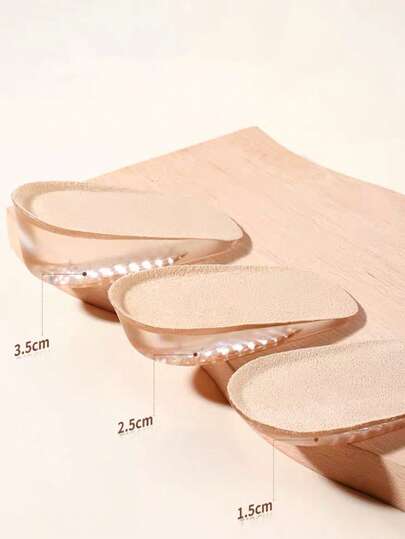 1 Pair Transparent Silicone Invisible Height Increasing Insoles, Honeycomb Shock Absorbing Half Insoles Suitable For Sports Shoes & Casual Shoes