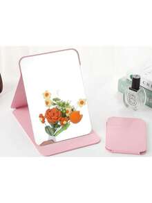 Portable Makeup Mirror, Compact Vanity Mirror For Home, Desk, Dorm, Suitable For Women And Men - Pink - View 2