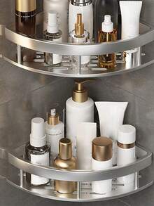 1 件铝合金浴室置物架，厨房收纳整理架，淋浴置物架，壁挂式浴室配件，无需钻孔浴室配件浴室工具