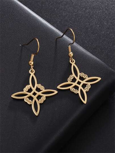 1 Par de Brincos Pingente de Nó de Bruxa em Aço Inoxidável, Brincos de Amuleto Unissex para Festa, Banquete, Presente