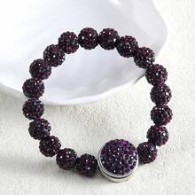 1pc New Fashionable Luxury Bohemian Style 10mm Bling Bling 6-Layer Clay Rhinestone Beaded Bracelet, Detachable Clay Rhinestone Clasp, Gift For Women