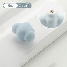 1/2/3 Pieces Of Cartoon Cute Macaron Color Matte Ceramic Solid Wardrobe Drawer Handles (With Free Screws), Drawer Wardrobe Handles, Door Handles, Bedroom Dressing Table Handles With Mirror, Suitable For Various Bedroom Furniture Such As Bedside Tables, Bedroom Wardrobes, Decorative Home Hardware Accessories