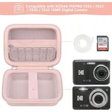 Digital Camera Case Compatible With  PIXPRO FZ55 FZ45 Friendly Zoom Digital Camera Vlogging Camera Storage Holder Travel Bag With Mesh Pocket For Battery USB Cable SD Card Pink - 粉色 - 查看 2
