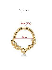 1 chiếc khuyên mũi/sụn tai dạng vòng phân đoạn bằng thép không gỉ 316L cỡ 16G, trang sức xỏ khuyên không gây dị ứng, có màu vàng và bạc, phù hợp với nhiều kiểu xỏ khuyên như khuyên mũi, khuyên sụn tai, khuyên tai daith, khuyên tai helix, v.v. Thích hợp để đeo hàng ngày. - 1 cái - Xem 21