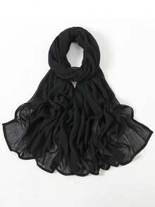 1 chiếc khăn trùm đầu bằng vải viscose màu trơn, thời trang, thoáng khí, nhẹ, đường viền may khóa đôi, khăn dành cho nữ, phù hợp cho mọi mùa để phối với váy. - Nhiều màu - Xem 22