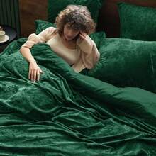 Queen Size 3pcs Ultra Soft Breathable Comforter Cover Set, Luxury Cozy Flannel Duvet Cover With Pillow Shams, 90" X 90", Dark Grey,  And  Bedding Collection - Emerald Green (No Comforter) - 查看 2