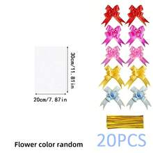 10/20 件玻璃纸袋，配金色扭结、彩色蝴蝶结、透明篮子袋 OPP 塑料玻璃纸包装，用于礼品展示、圣诞节、万圣节、情人节和生日派对礼品袋 - 彩色 - 查看 13