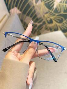 1pc Plus Size Cat Eye Retro Hollow Bling Bling Metal Glasses, For Women - Multicolor - View 6