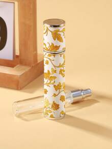 1 pezzo Bottiglia di profumo vintage in pelle da 10ml con stampa floreale e totem, di alta qualità, flacone spray portatile per viaggi