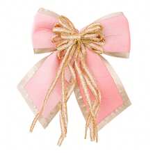 Large Red Flocked Bow Decoration, Suitable For Holiday Party Decor