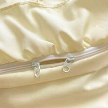 Chic Ruffle Lace Polyester Duvet Cover Set - Girl White Bedding - 2 Piece Twin Comforter Duvet Cover With Zipper Closure - Ultra Soft And Lightweight (White, Twin) - NO Comforter Included - 淡黃色 - 查看 4