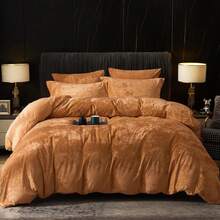 Queen Size 3pcs Ultra Soft Breathable Comforter Cover Set, Luxury Cozy Flannel Duvet Cover With Pillow Shams, 90" X 90", Dark Grey,  And  Bedding Collection - 紅糖(無棉被) - 查看 1