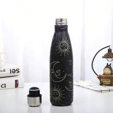 1pc Personalized Black Stainless Steel Double Wall Insulated Tumbler, Large Capacity For Outdoor, Car, Sports, Cycling, Leisure, Soda Bottle - Multicolor - View 5