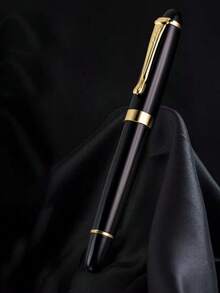 Uma caneta empresarial preta luxuosa - Saída de linhas de caligrafia nítidas/Anotações diárias e assinaturas oficiais/Adequada para estudantes, adultos, empresários/mulheres - Estilo clássico/Escrita suave, material escolar e de escritório