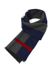 1pc Men's Luxury Business Scarf, Unisex Shawl, Men's Printed Scarf 180*30CM, Suitable For Business, Fashion Tassel Scarf, Classic Plaid Scarf - Multicolor - View 2