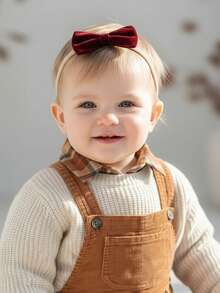 3pcs Velvet Headbands For Baby Solid Color Hair Bow Hairbands Elastic Nylon Bands Fall Winter Baby Headbands Wine Red Black Dark Green Velvet Bow Soft Stretchy Casual Daily Headpiece Kids Baby Hair Accessories