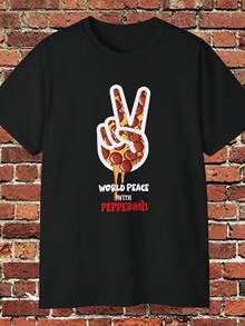 Pizza Peace Sign T-Shirt - Style16 - View 1