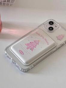 1pc Christmas Tree Magnetic Card Holder Leather Case, Suitable For IPhone 17, 16/15 Pro Max, 13, 14, 12 Magnetic Phone Case (Phone Case Not Included)