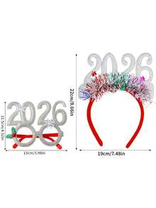 1/2 pezzi Cornice per foto di Natale 2026 Fascia per capelli Accessorio per capelli Decorazione per feste di Natale Regalo di Natale - Multicolore - Visualizzare 18