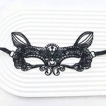 1 件黑色镂空蕾丝性感面具，适合化妆舞会、派对服装、角色扮演、万圣节、情人节 - 彩色 - 查看 11