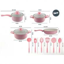 Wielofunkcyjny, 13-częściowy zestaw, zawierający garnki i patelnie. Można go używać do gotowania, duszenia, gotowania na parze i smażenia. Nadaje się do domowych kuchni, restauracji, kursów gotowania itp.