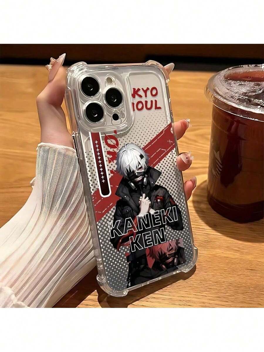 Ghoul Kaneki Anime Ken Phone Compatible With 16, 15, 14, 13, 12, 11 Pro, X, XR, XS, 8, And 41 Plus, Featuring A Transparent Soft Back Drop17 17promax17 17pro 17prmax17 17pro 17prmax17 17pro 17prmax - Clear - View 1