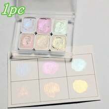 1pc - Professional Art Use 6-Color Mini Palette With Glitter, Suitable For Chinese Painting, Thangka, Calligraphy - Compact & Durable Transparent Storage Box - Ideal For Travel And Daily Use - Easter, Day Of The Dead, Halloween, Thanksgiving, Christmas, Fall And Back To School Gifts, Versatile Art Supplies, Professional Watercolor, Frozen Watercolor, Micro Particle Watercolor