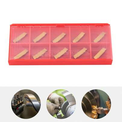 10 PCS MGMN200 Grooving Carbide Insert Lathe Cutter Turning Parting Tool Kit New
