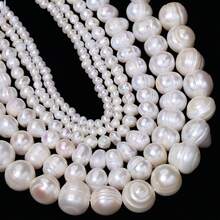 Wholesale 3-12mm Natural White Freshwater Pearl Loose Beads For Diy Jewelry Making DIY Charms Bracelet Necklace Crafts 7.5inch - White - View 2