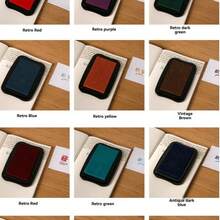 复古彩色水性印台，凹面设计 - 彩色 DIY 手指画印章伴侣，适合儿童、学生日记本墨水 - 彩色 - 查看 6