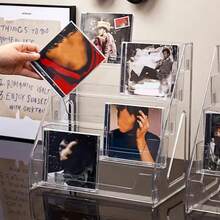 3/5層CDラック、アルバムディスプレイラック、レコード、テープ用透明収納ラック、多機能カウンターディスプレイラック - 5層CDラック - チェックする 5