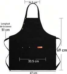 Delantal Mandil De Cocina Chef Trabajo Multiusos Ajustable e Impermeable - 1 - Ver 9