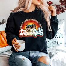 Rainbow Thankful Fall Pumpkin Sweatshirt, Thanksgiving Shirt, Fall Sweatshirt, Leopard Rainbow Women's Fall Shirt, Thankful Fall Tee
