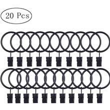 20PCS Metal Curtain Rings With Clips Rustproof Curtain Rings Window Curtain Ring 1.26 Inner Diameter - Black - View 5
