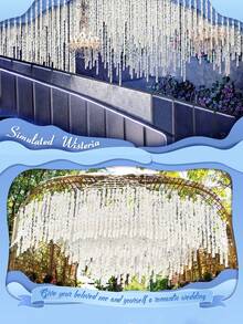 10pcs 100cm/39inch Artificial Silk Wisteria Flower Vines Hanging Rattan Flowers Wedding Home Decoration, Valentine Day, Gift Gifts Birthday Graduation