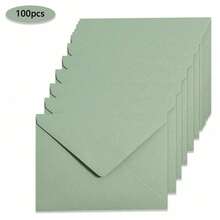 50/100 件鼠尾草绿色信封 - A7 信封贺卡信封 - 5.24 X 7.24 英寸，适用于 5 X 7 婚礼请柬、贺卡、生日派对请柬 - 綠色 - 查看 8