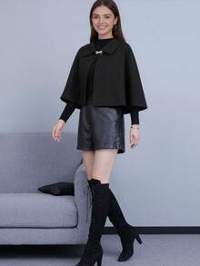 1 件优雅新娘婚礼披肩/文艺复兴博览会宽松斗篷羊毛短斗篷配水钻纽扣，女士万圣节服装外套/埃及艳后服装配饰，适合歌舞表演、滑稽派对、宴会，多种颜色可选 - 彩色 - 查看 8