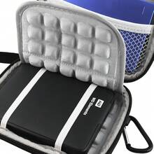 Lacdo Estuche de transporte para disco duro para Portable One Expansion Backup Plus Slim Game Drive Disco duro externo portátil 1TB 2TB 4TB 5TB USB 3.0 2.5 pulgadas Bolsa de viaje a prueba de golpes HDD, negro - Negro - Ver 7