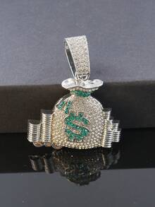 欧美嘻哈风格全水钻钱袋吊坠项链，时尚独特的链项链，适合日常佩戴 - 吊墜項鍊 - 查看 16