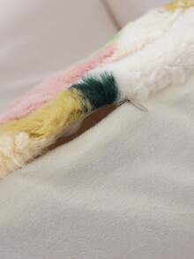 1 Funda de almohada abstracta geométrica de seis peines de pelo de conejo, funda de almohada de sofá multicolor para dormitorio y sala de estar, nuevo estilo